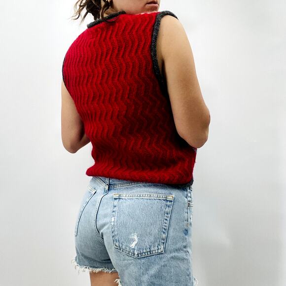 Vintage Christmas Red Sweater Vest - Picture 3 of 6